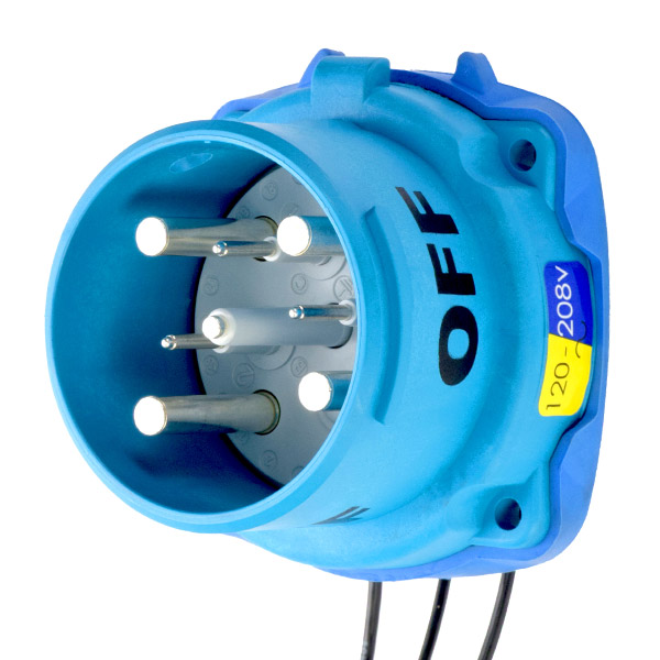 33-68237-C-K16-263 - DS100C INLET POLY BLUE SIZE 4 TYPE 3R 3P+G 100A 120/208 VAC 60 Hz +3 AUX